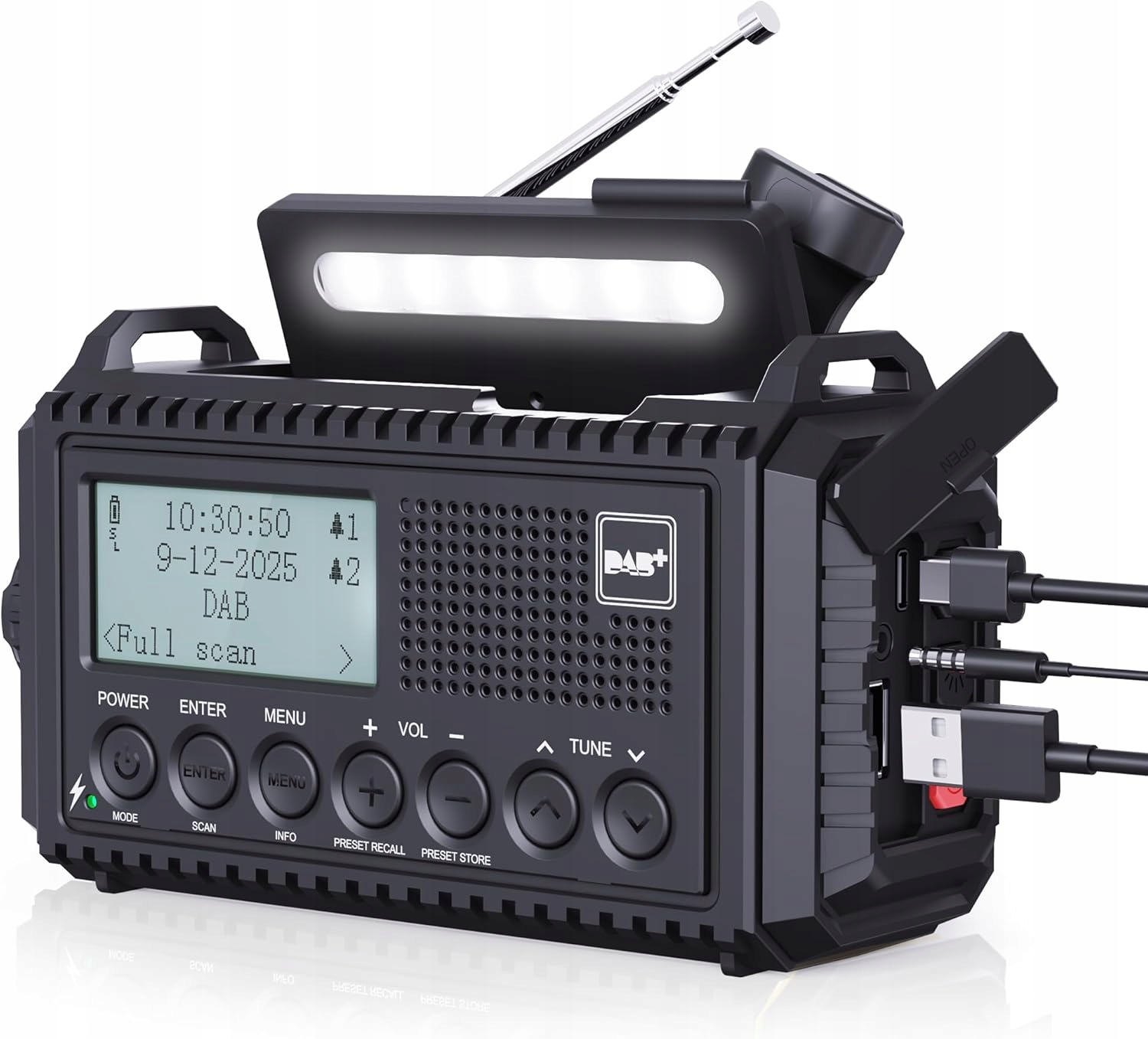 Radio Solarne DAB+/DAB/FM 5000 mAh ROCAM 4w1 Powerbank Latarka SOS