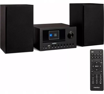 Nowoczesna Mikro Wieża MD85008 Z Radiem Internetowym I Cyfrowym Dab+ Czarna