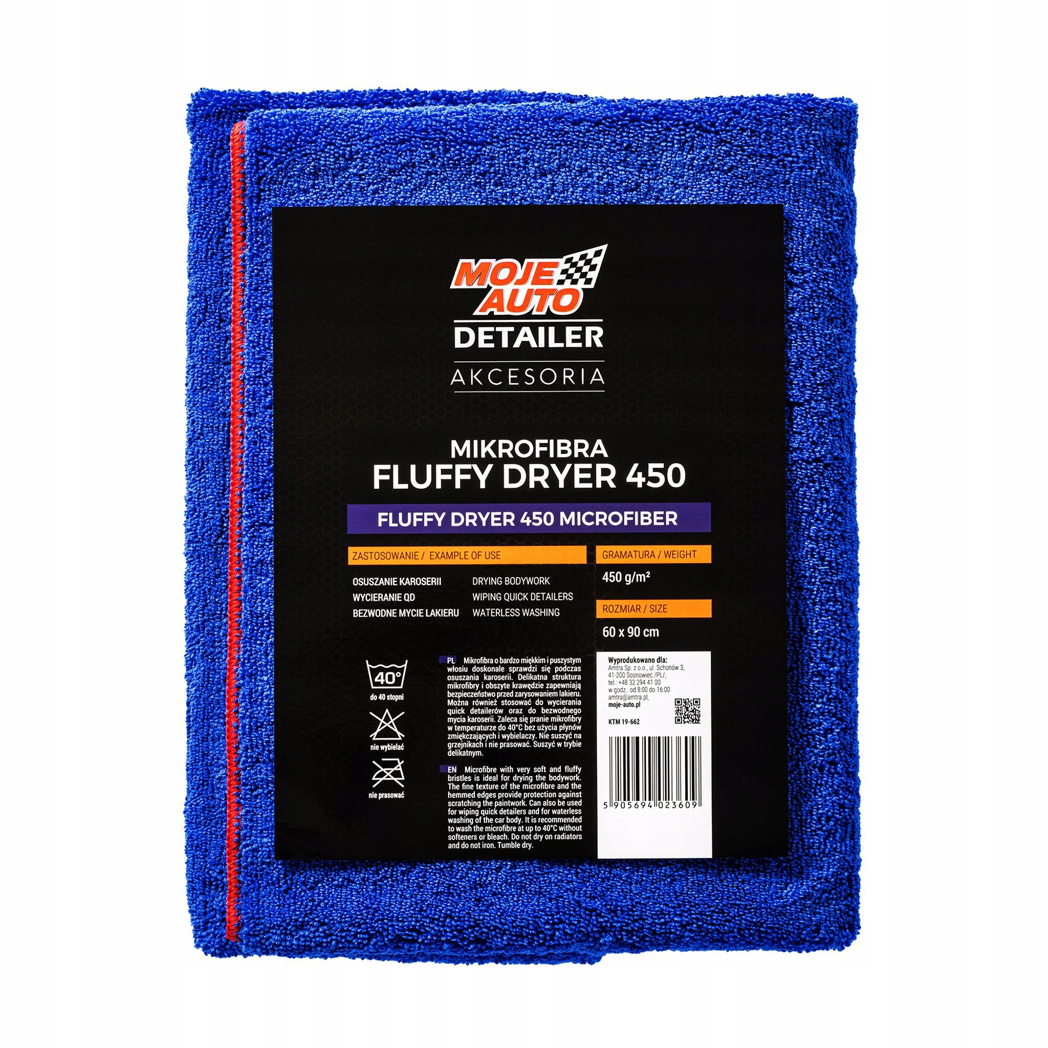 Mikrofibra do Osuszania Moje Auto Detailer Fluffy Dryer 450g/m2 60x90cm