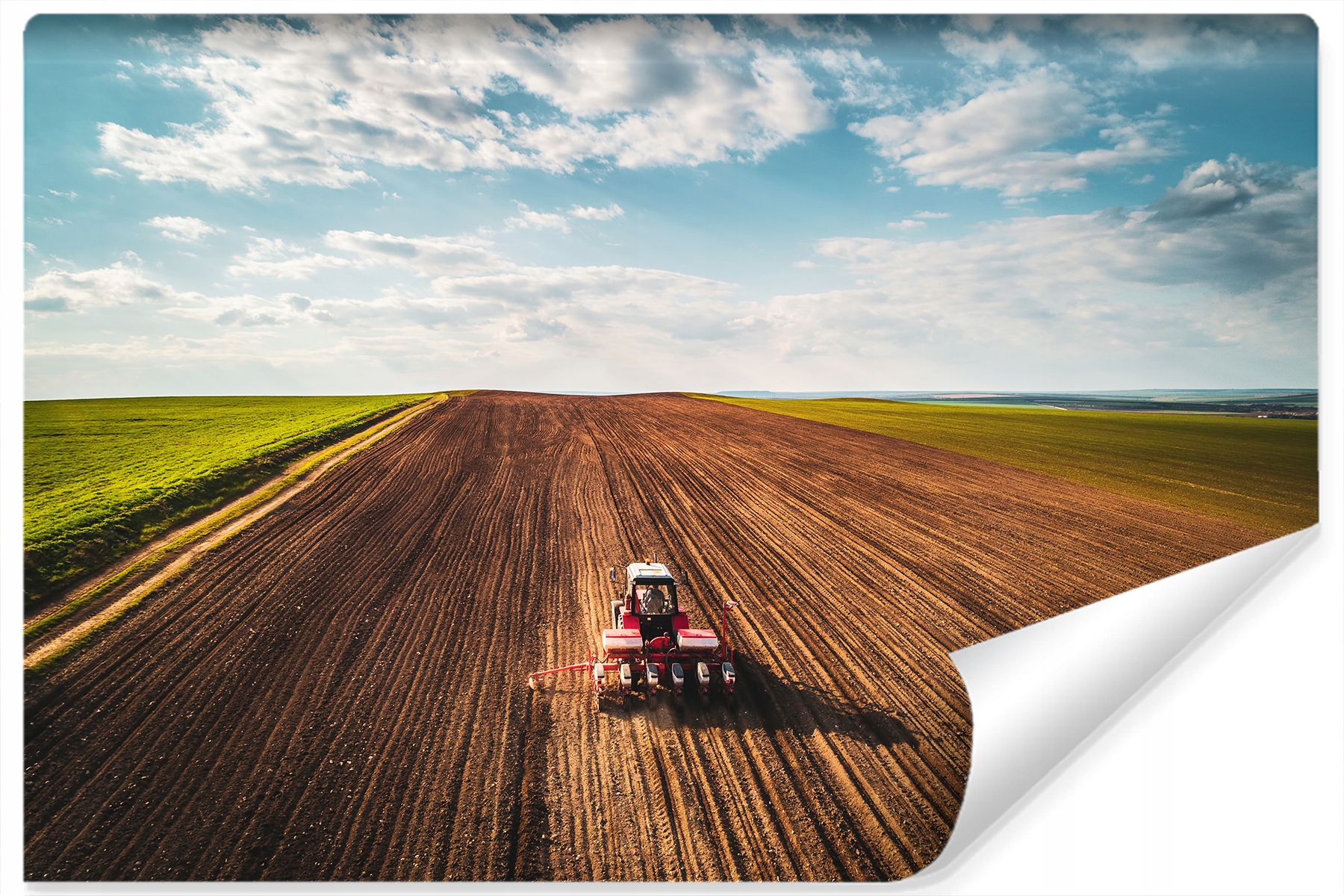 Fototapeta Traktor Pole Pohled z ptačí perspektivy 135x90