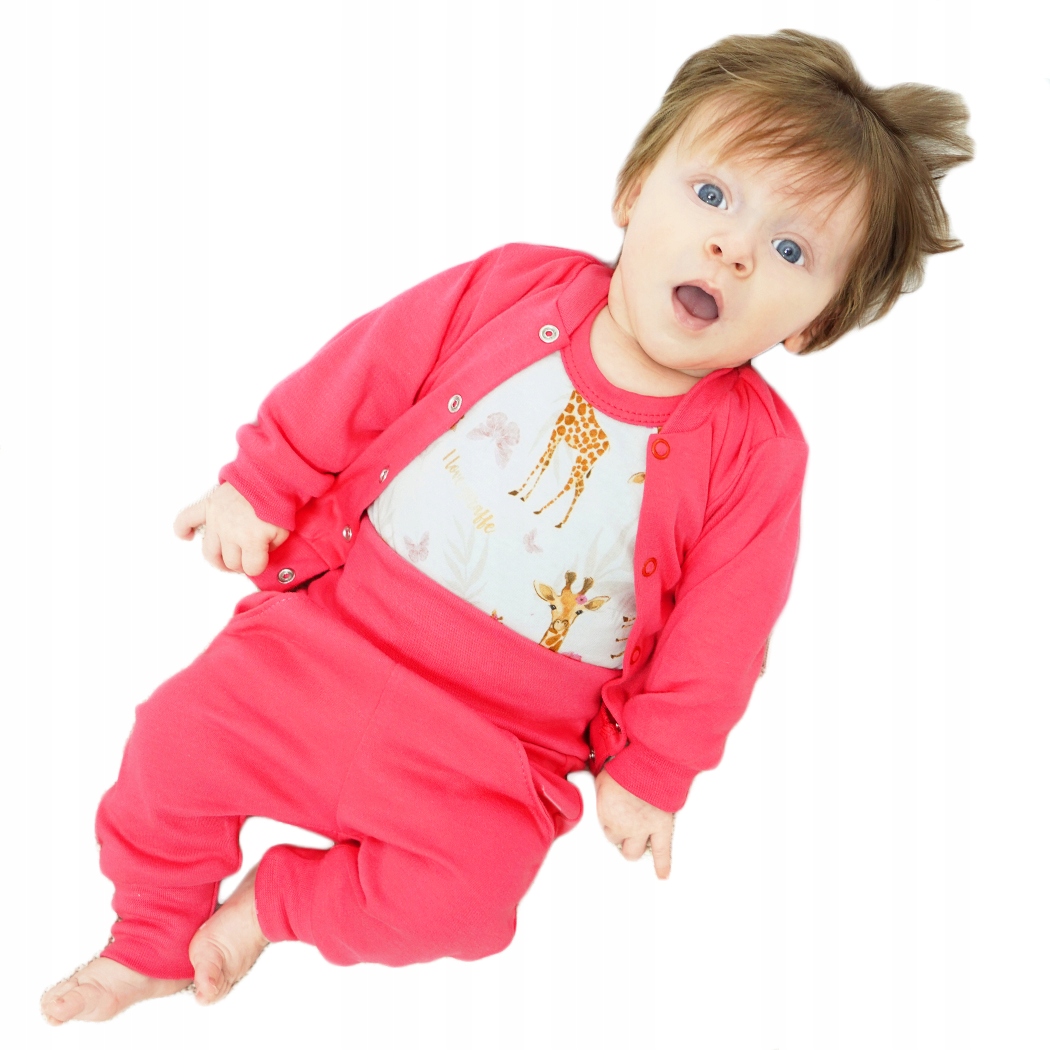 

Komplet body spodnie bomberka r.68 malinowy Żyrafa