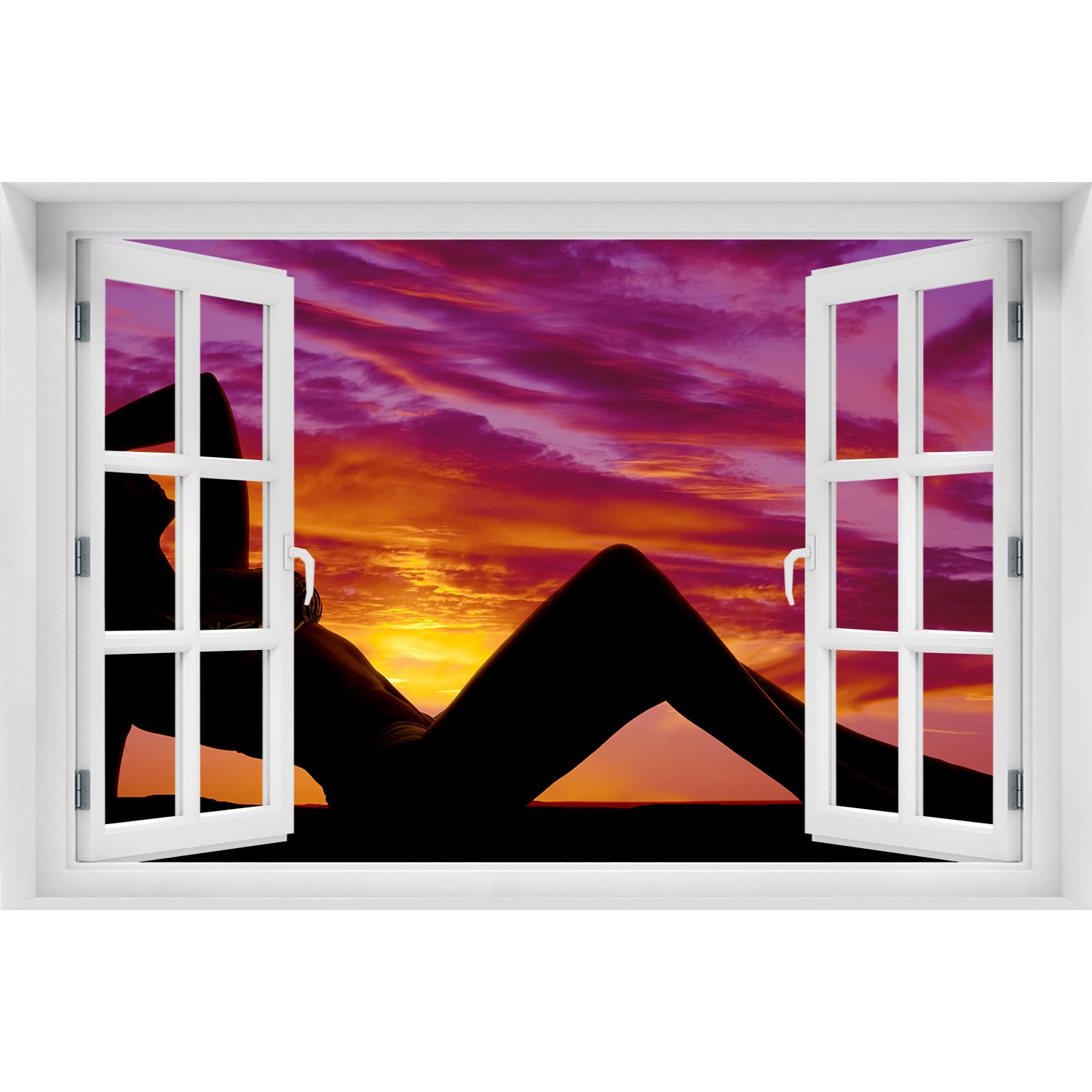 

Fotoobraz Naklejka 3D Okno Sylwetka kobiety 90x60