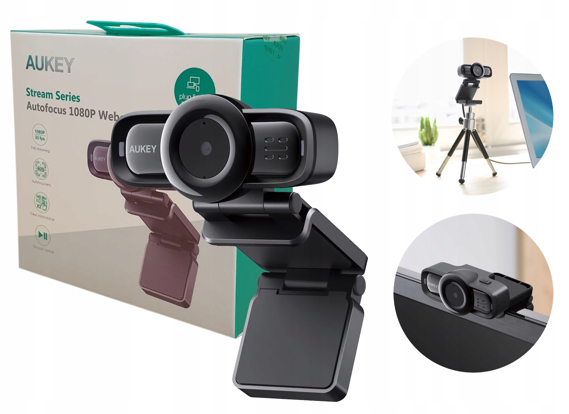Kamera internetowa Aukey Webcam FullHD 1080p +Mic