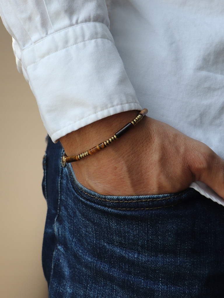 Pánský náramek tygří oko s hematitem