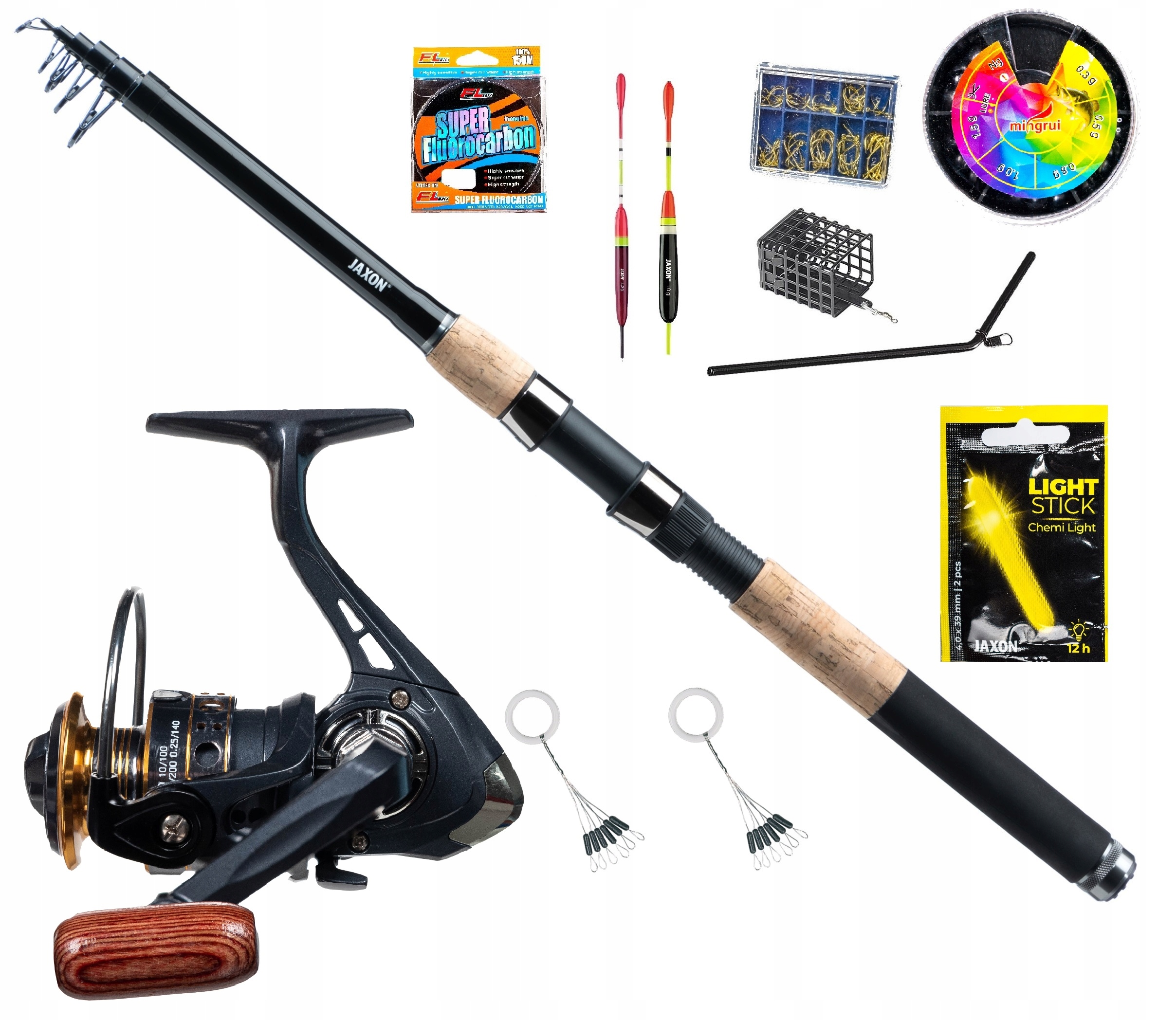 Zestaw na Spławik Wędka Jaxon Kołowrotek Żyłka