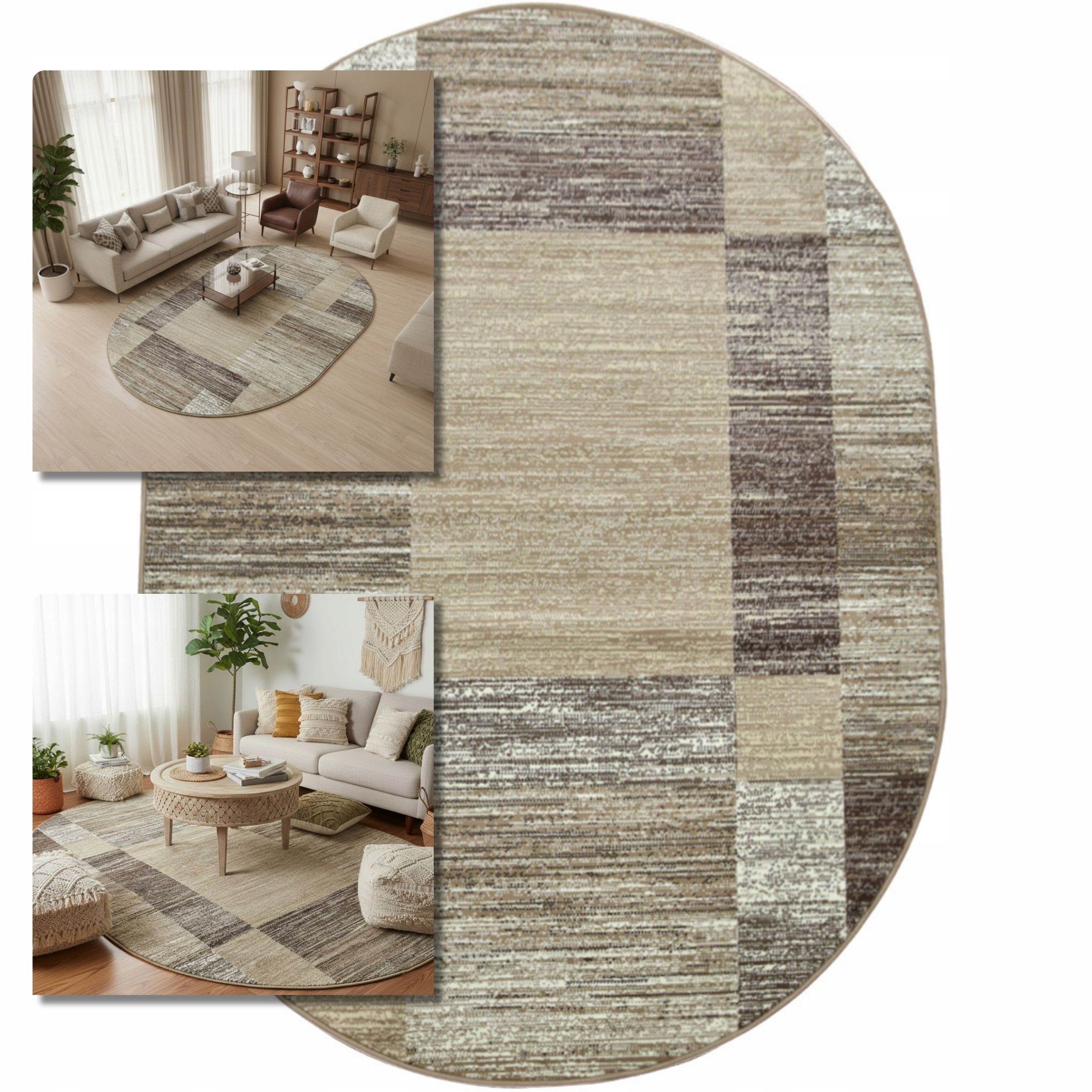 Koberec Oválný 80x150 Venezia Hnědý Koberec Do Obývacího Pokoje Ložnice Belgický