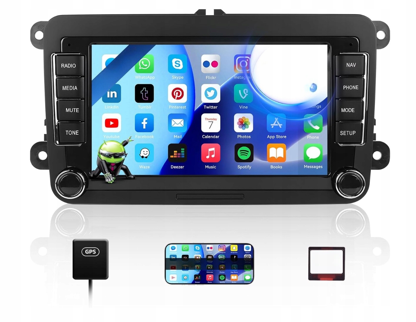Autorádio Android CarPlay Vw Golf 5 Skoda Seat 1+32GB Wifi 2 Din