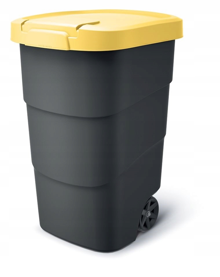 Popelnice Prosperplast Wheeler 95 l antracit/žluté víko, kolečka