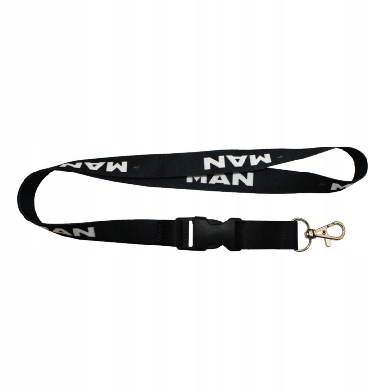 

Smycz smyczka na szyje z napisem Man czarny 20mm