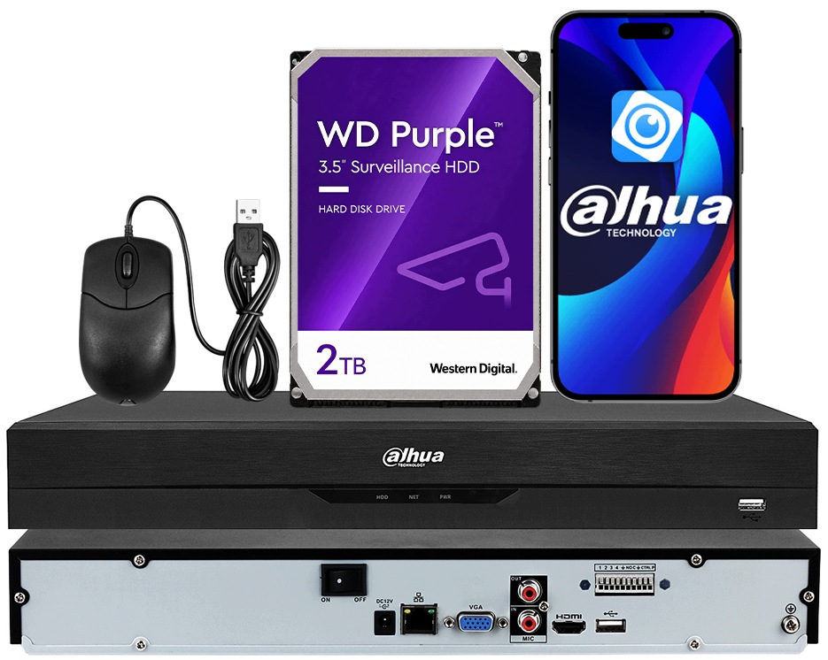 Ip Rekordér NVR4232-EI 32 kanálový 16Mpx 2xHDD, Ai, 2TB, Dahua WizSense
