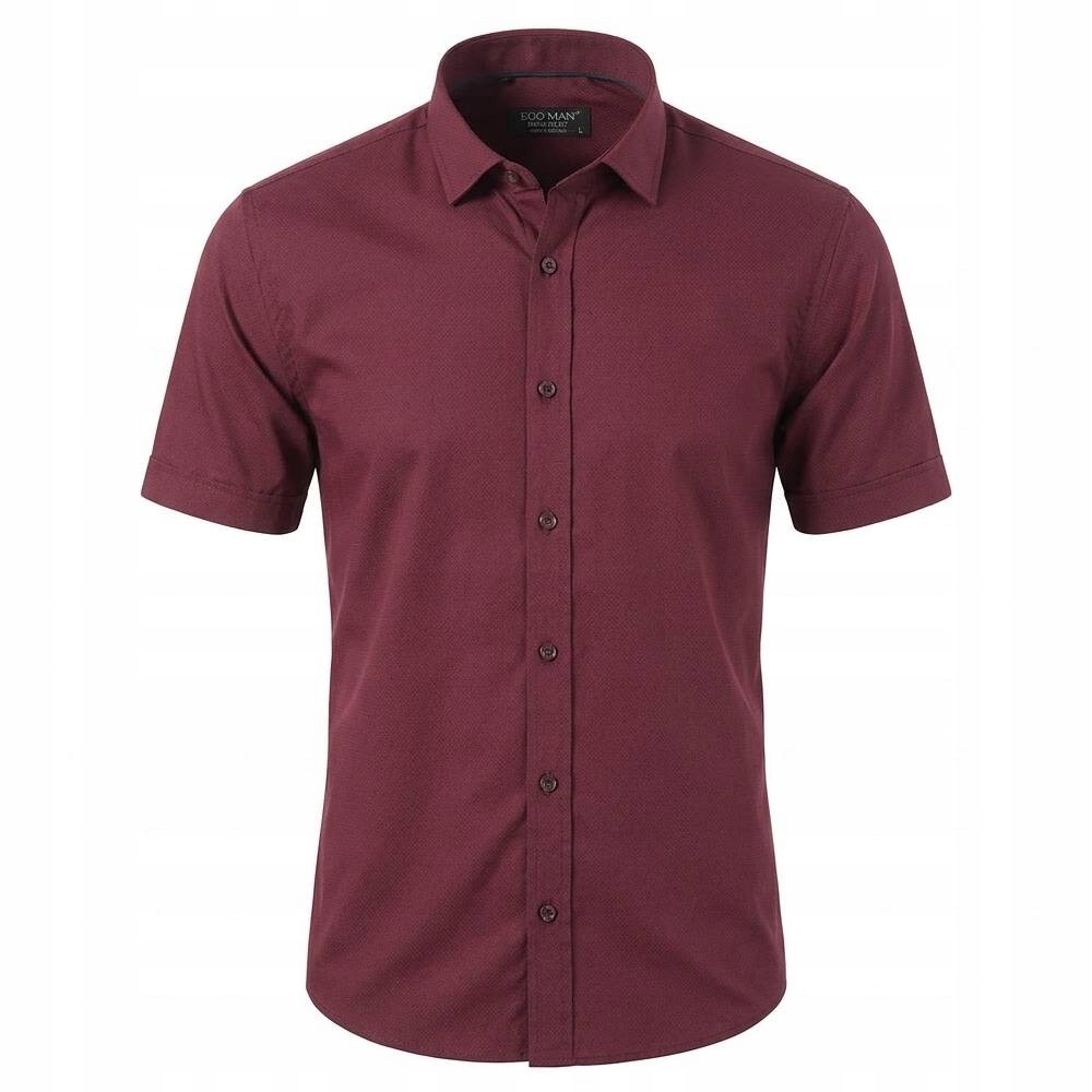 Ego Man košile pánská EKR-233-8 regular fit krátký rukáv M bordó