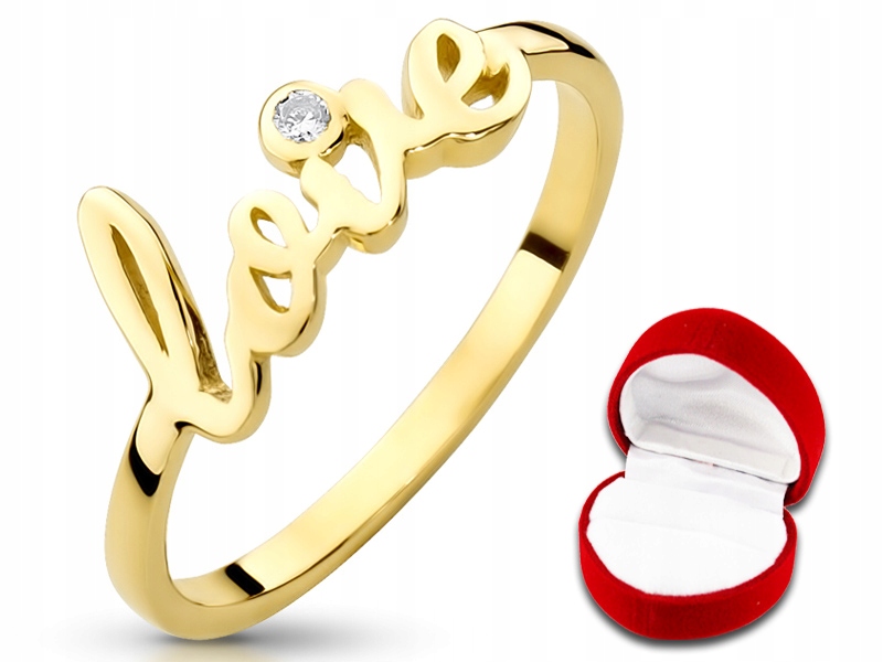 

Urokliwy Złoty pierścionek Love Swarovski 333 r10