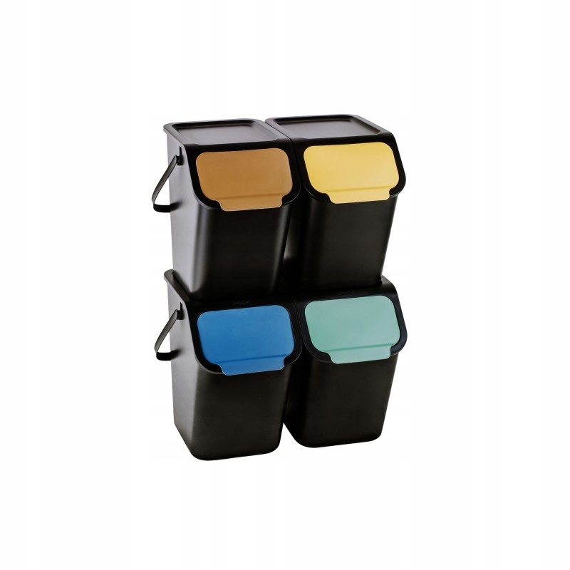 Zestaw 4 Pojemników Do Segregacji Odpadów