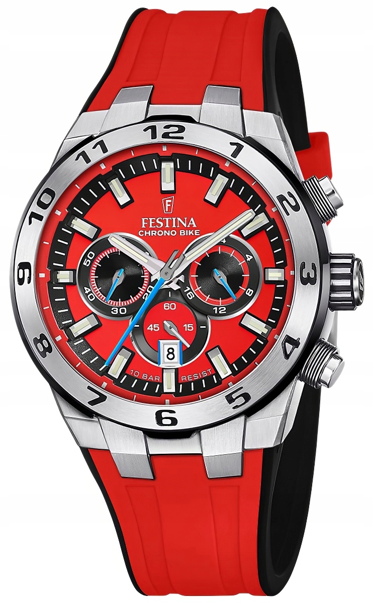 Pánské Hodinky Festina F20671/5 Chrono Bike 10BAR Červená Stopka Datumovka