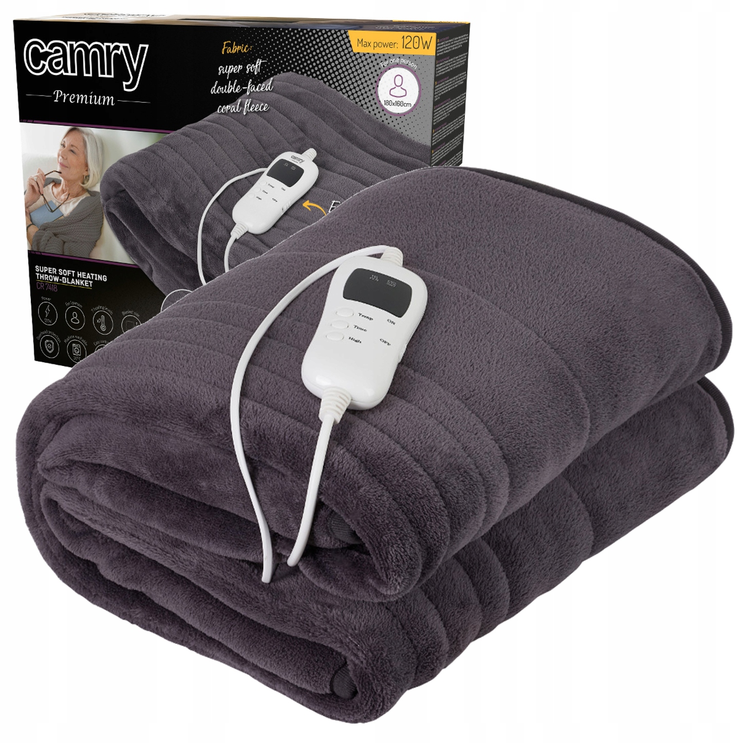 

Ciepły Koc Elektryczny 160x180cm Super Miękki