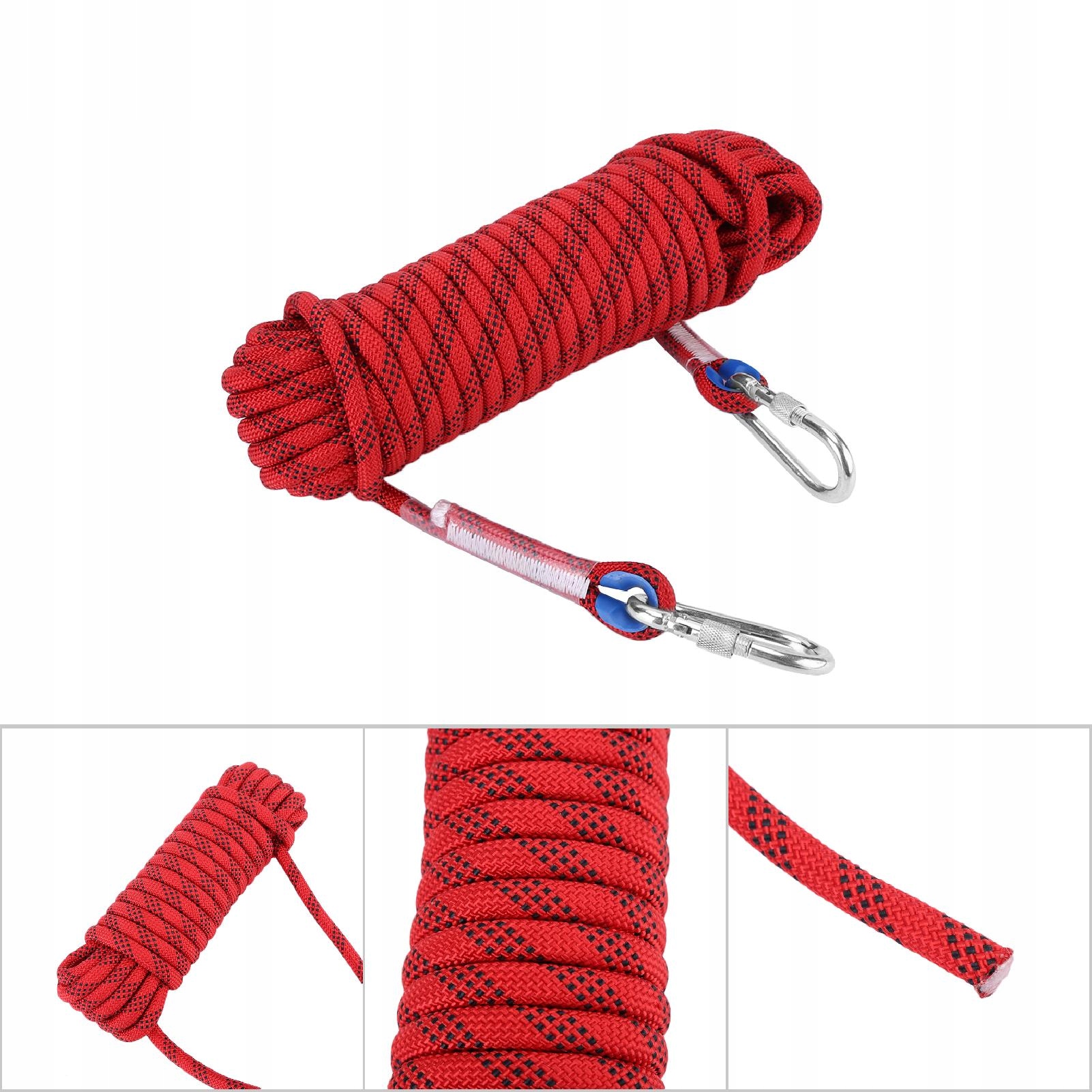 LINKA SZNURA LINA WSPINACZKOWA HOLOWNICZA ASEKURACYJNA MOCNA 20M 12MM Model NIEBIESKI