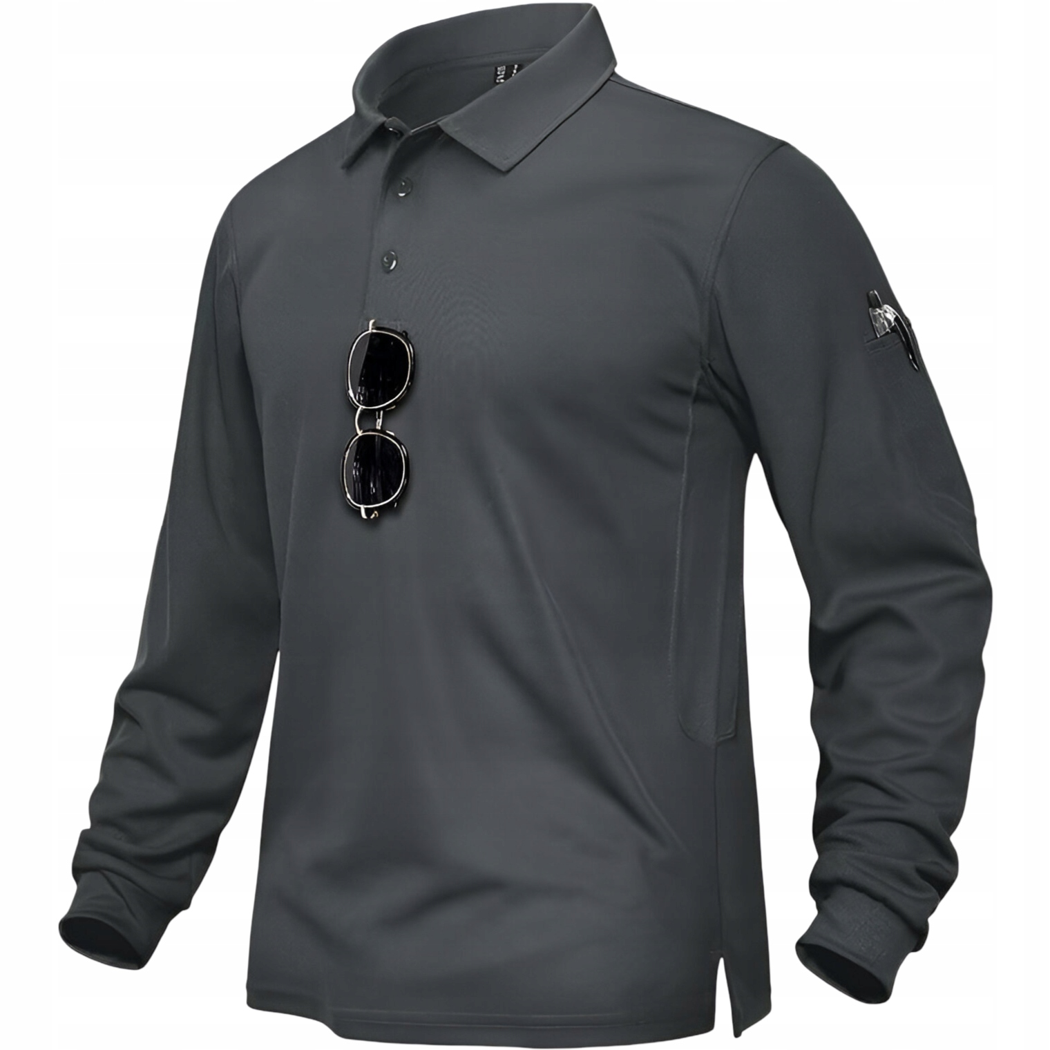 Pánské Polokošile s dlouhým rukávem do Golfu Taktické Stylové Šedé 3XL