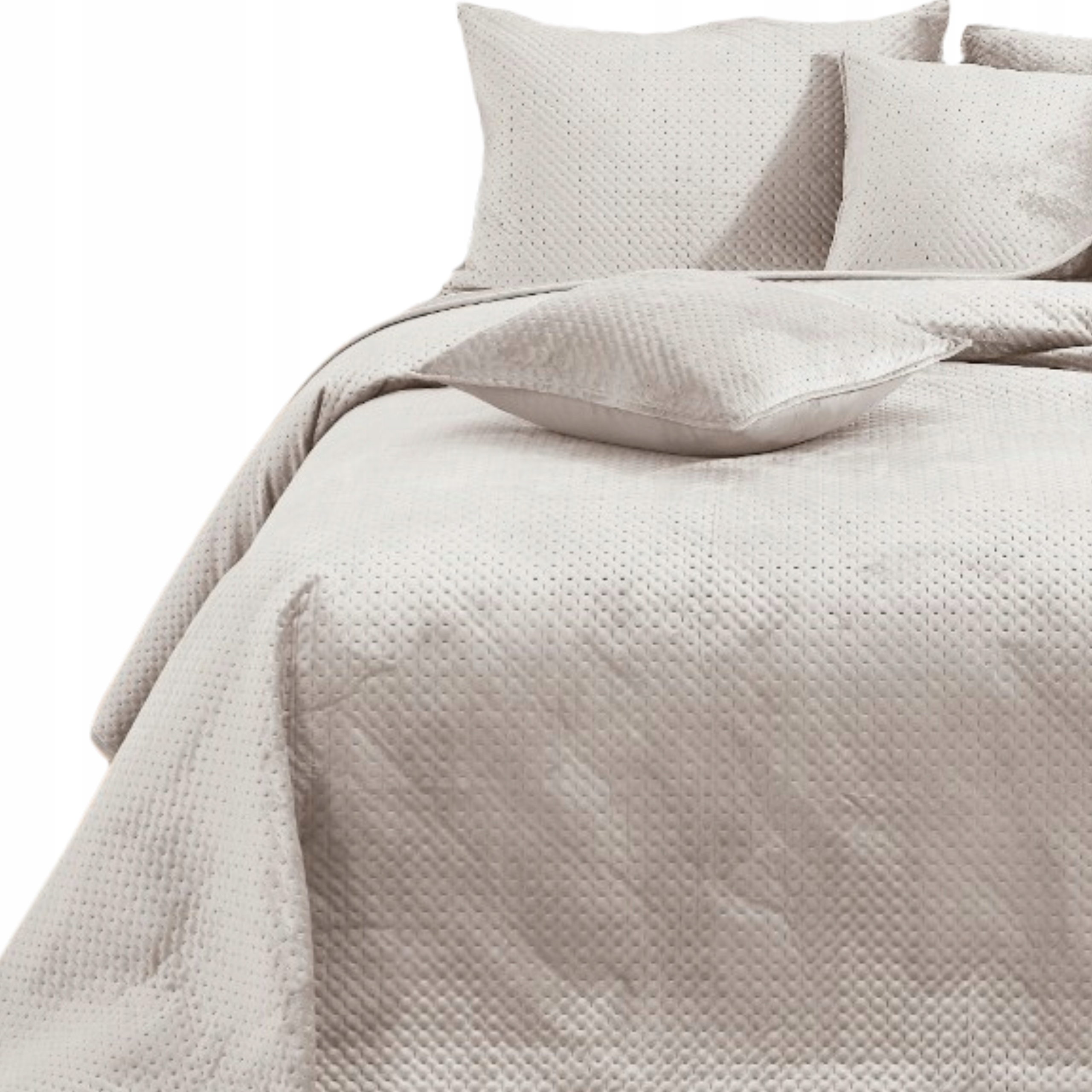 Narzuta Na Łóżko Pikowana Velvet Kapa Koc Pled 240x220 Maya Jasny Beż