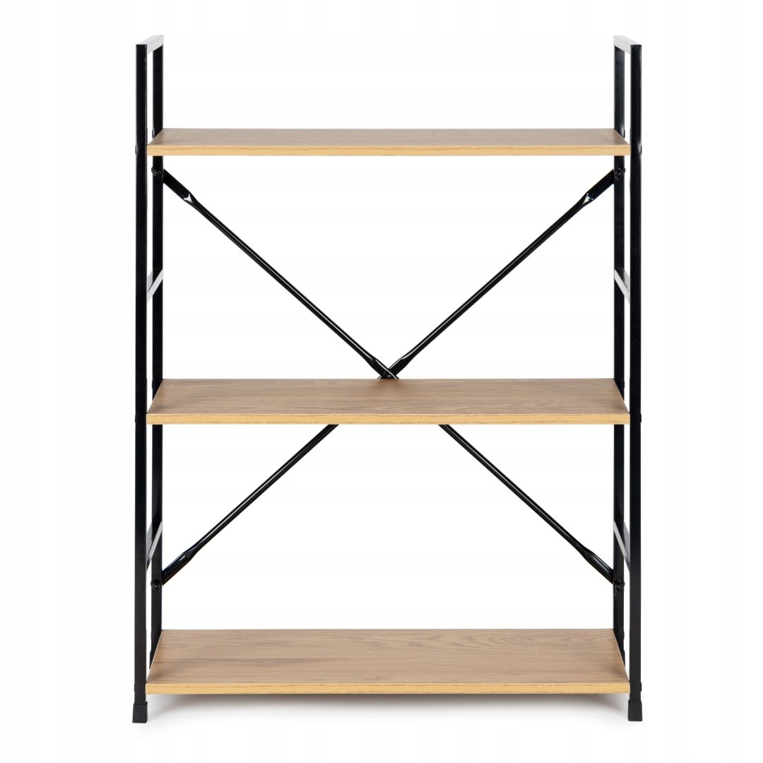 Regał drewniany metalowa rama szeroki LOFT 3 półki Marka ModernHome
