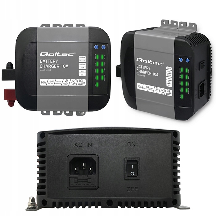 Prostownik do akumulatorów LiFePO4 Agm Gel 10A 12V Inteligentna ładowarka