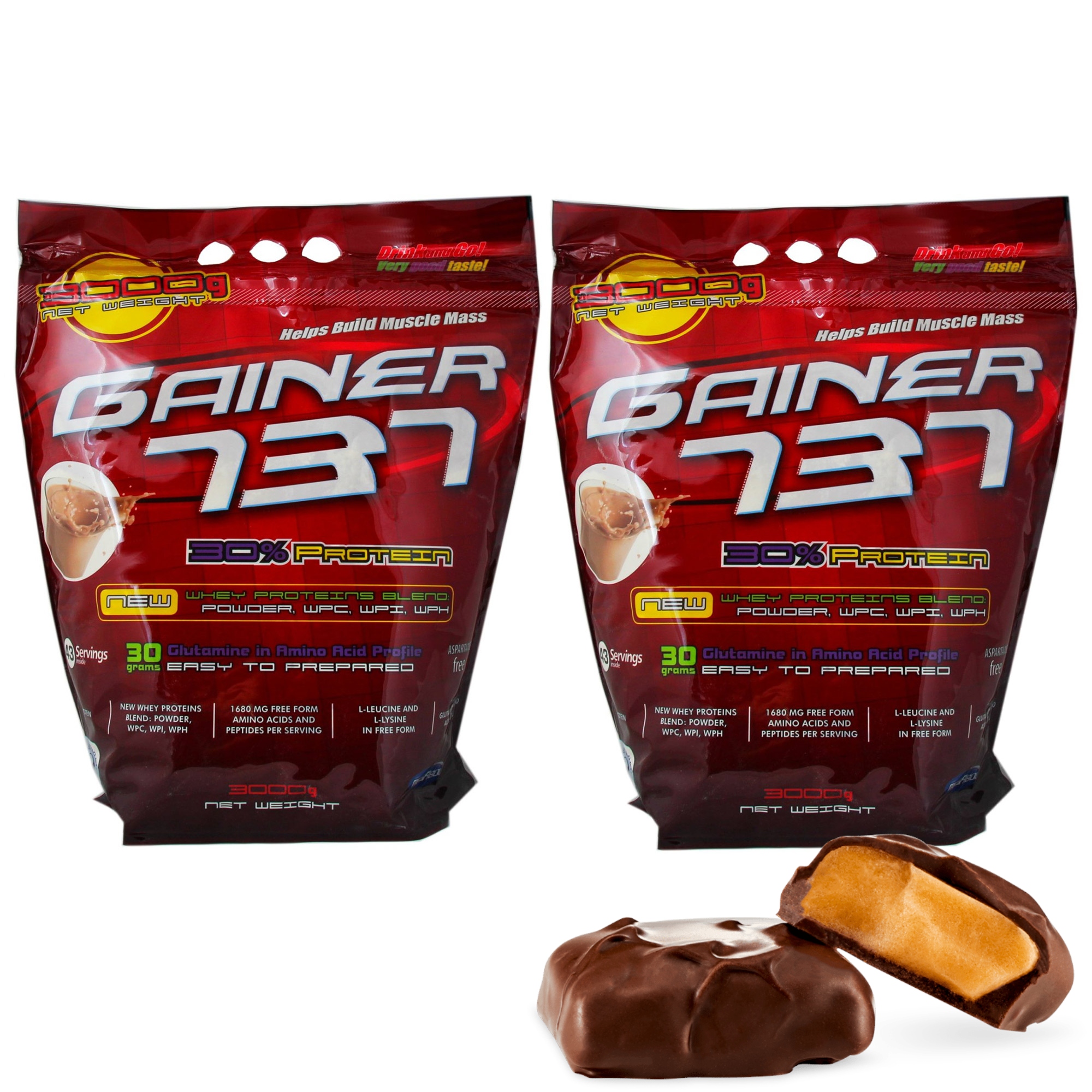 2x Gainer 737 3000g Megabol 3 Mass Toffi