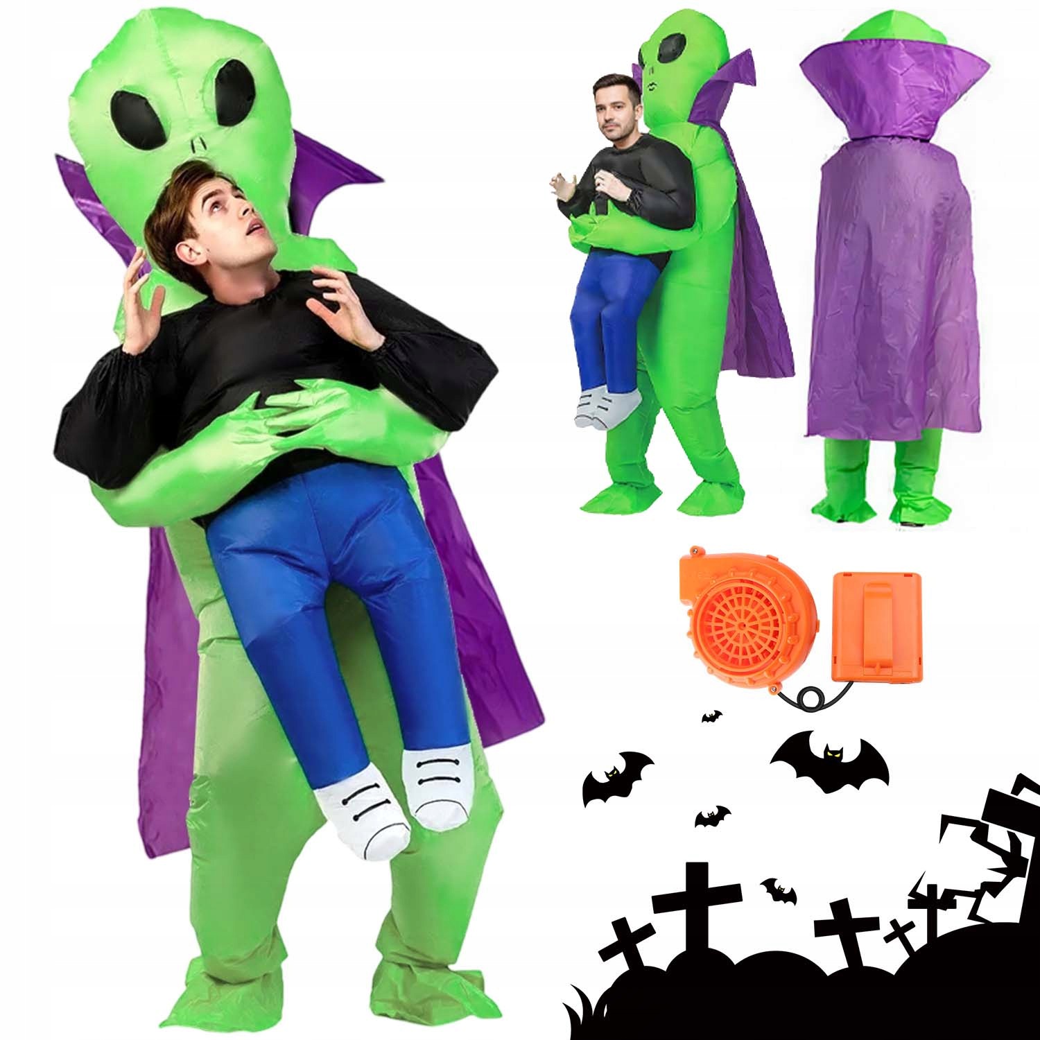 Nafukovací Kostým Alien Cosplay Pro Dospělé 150-190 CM Na Halloween