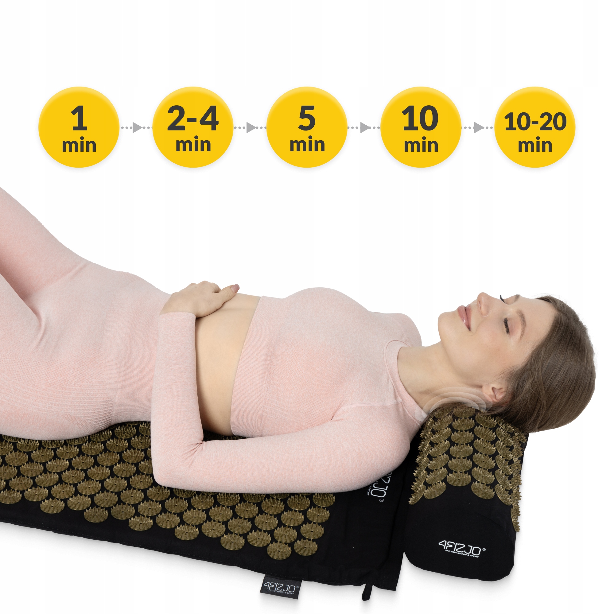 MATA DO AKUPRESURY + PODUSZKA NA BÓL KRĘGOSŁUPA Kolor dominujący czarny