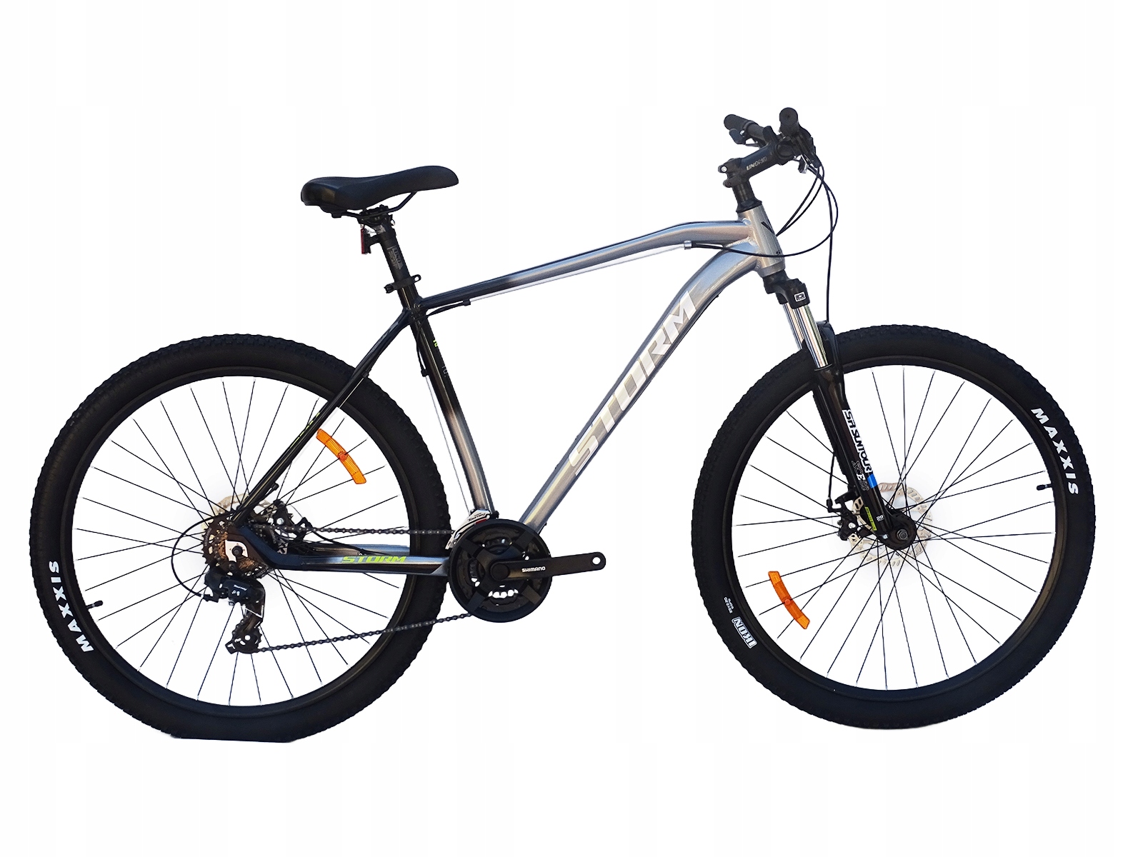 Rower 29 Storm Shark 1.0. Górski Mtb Aluminiowy Rama 21'' Tarczowe Srebrny