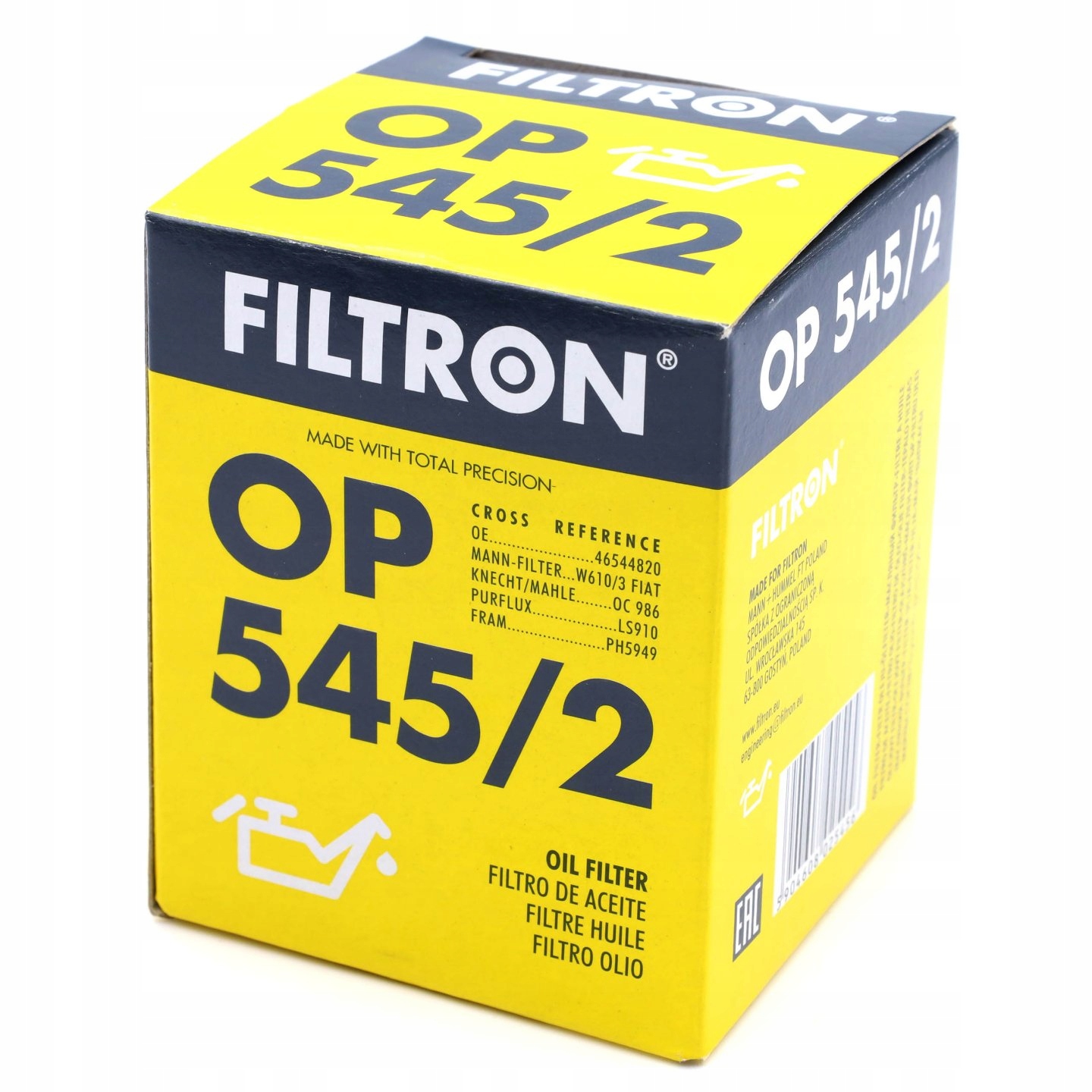 Filtr Oleju Filtron OP545/2 Typ samochodu Samochody osobowe Samochody dostawcze Autobusy