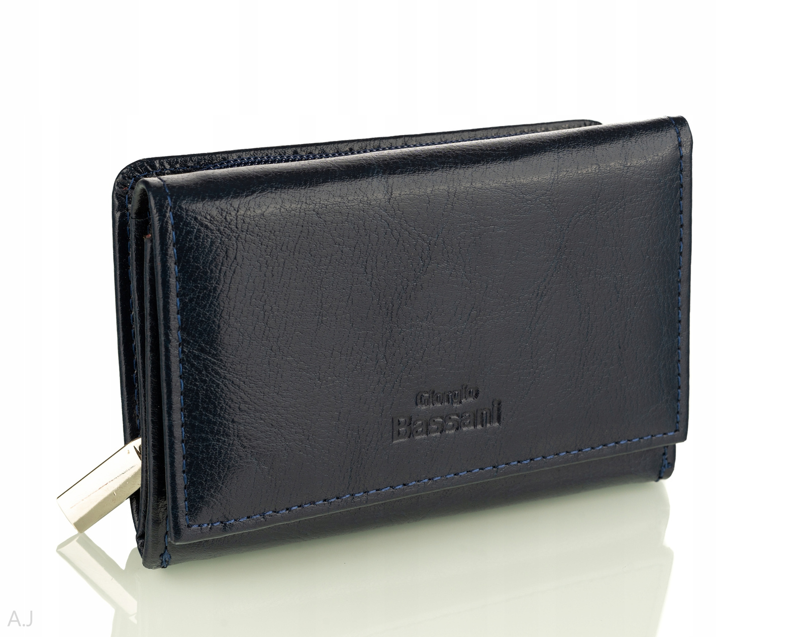 Dámská kožená peněženka, praktická, středně modrá, polská výroba, odolná