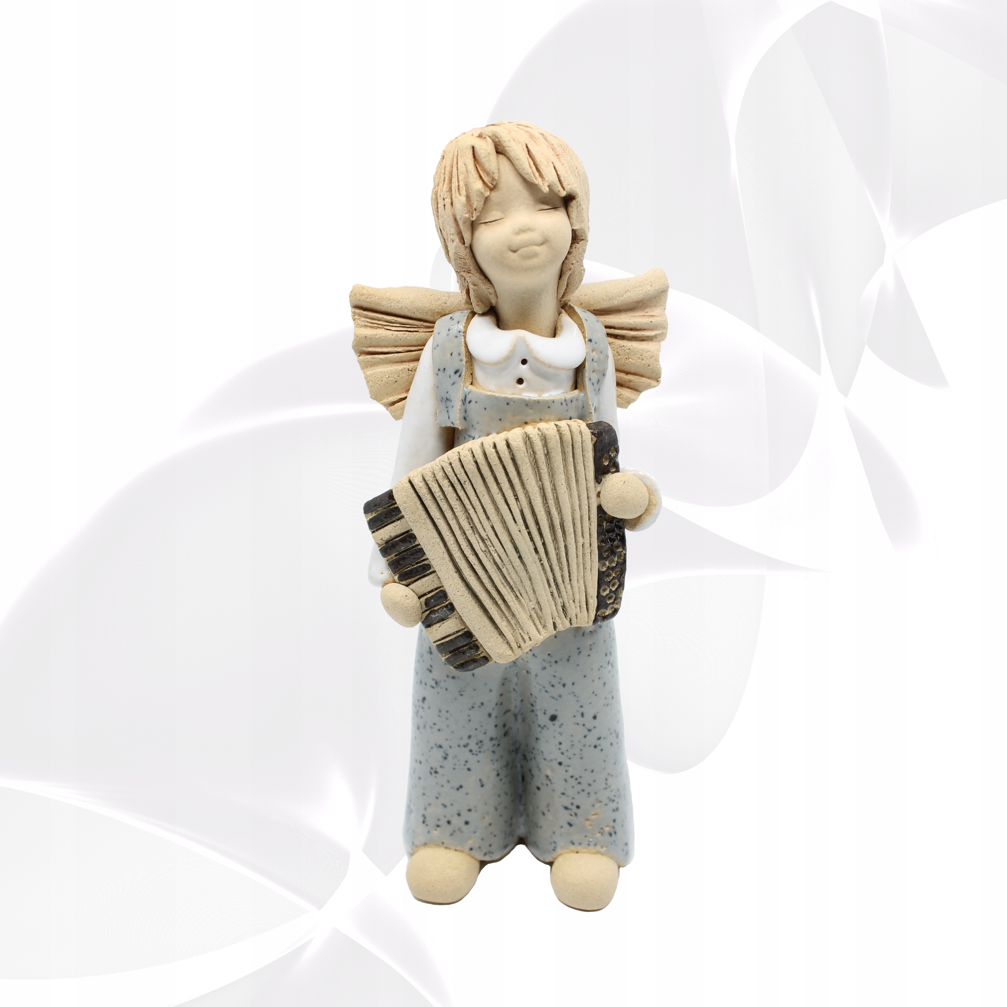 AKORDEON ANIOŁ STRÓŻ MUZYKANT FIGURKA ANIOŁEK URODZINY ŚWIĘTA MIKOŁAJ Kolor niebieski