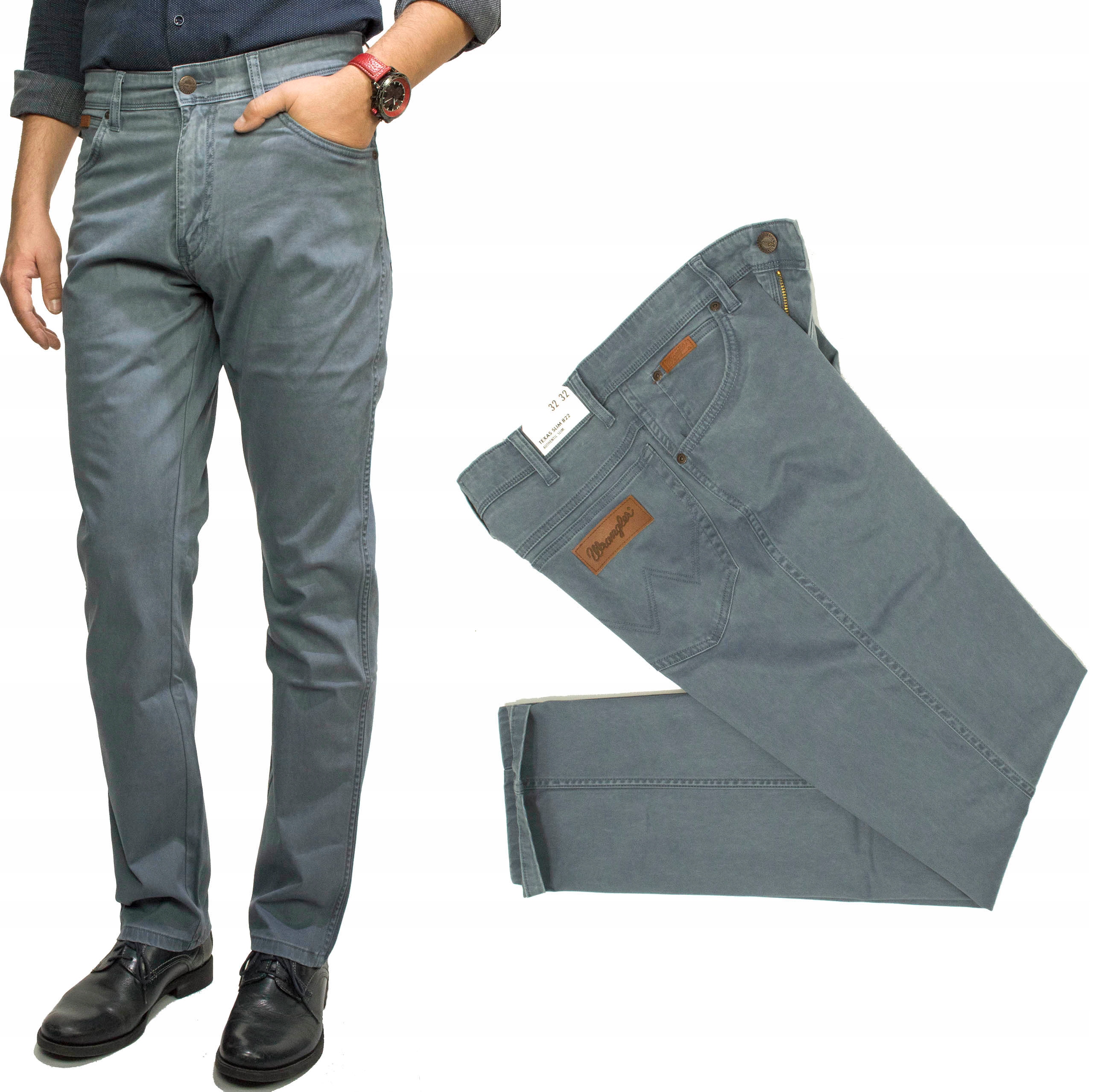 Wrangler Texas Slim Grisaille pánské kalhoty regular fit rovné W32 L34