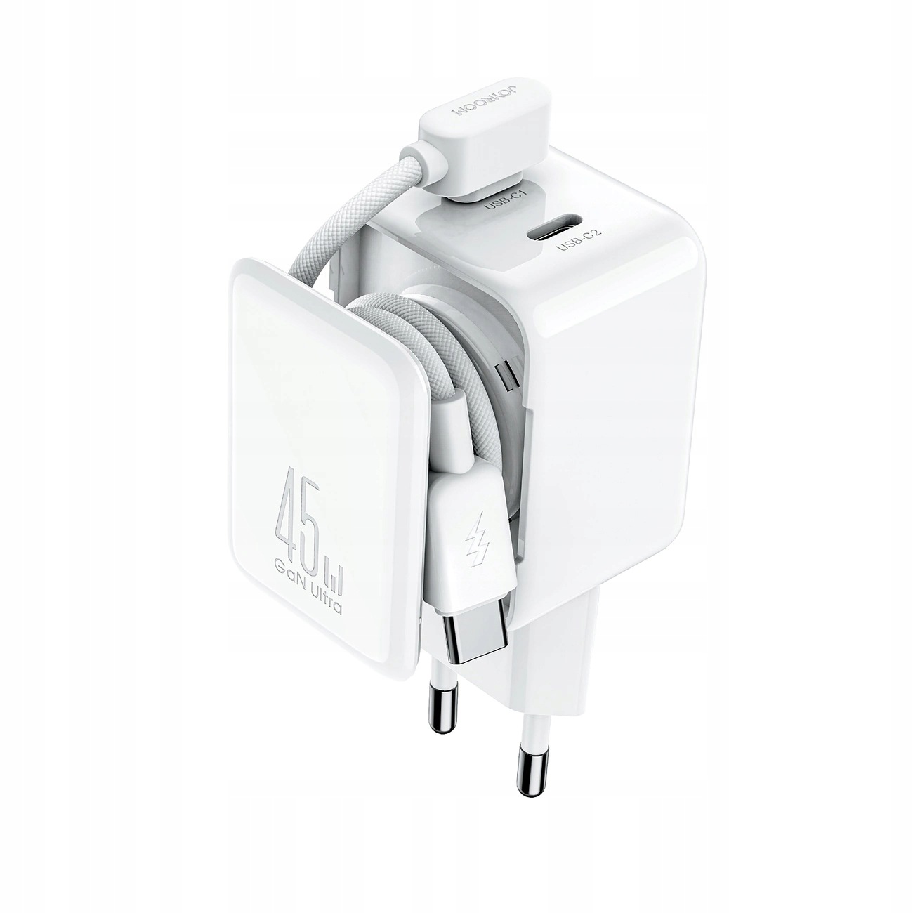Síťová Nabíječka Joyroom JR-TCL05 45W Gan S Organizérem Na Kabel Bílá