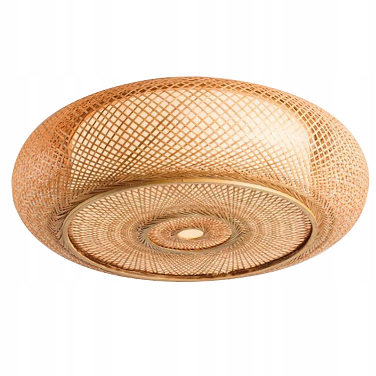 Lampa sufitowa Duża Bambusowa Boho Naturalna Plafon loftowa 50cm 2xE27