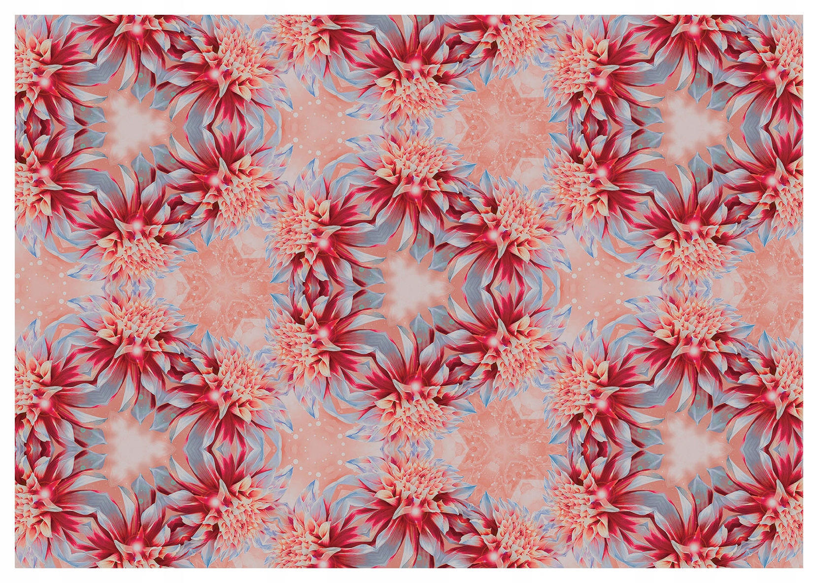 Vliesová fototapeta Georginie v kruhu s kvetinovým vzorom 312x219 lepidlo