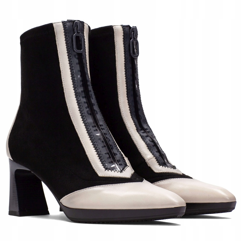 Dámské kotníkové boty Hispanitas BHI254186 SOHO-I25 Cream, černé/béžové, Kůže, Vel. .37