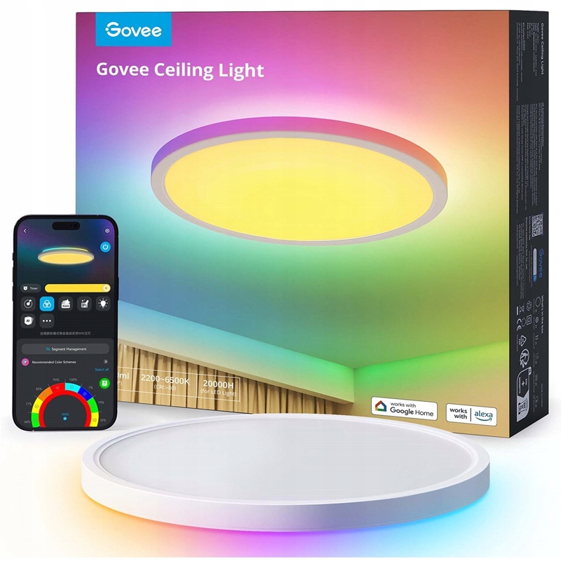 Lampa sufitowa Led Govee Ceiling Light Rgbic 2400lm 2200K-6500K WiFi B25