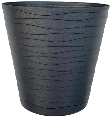 Doniczka z podstawką TEDI śr 19 cm CZARNA CZARNY