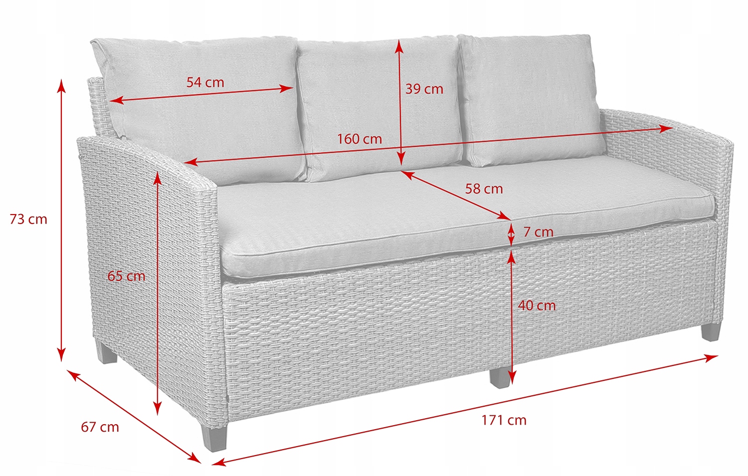 Meble ogrodowe TECHNORATTAN stół sofa fotel MILANO, , OM-885950.59004108859 Kod producenta OM-885950