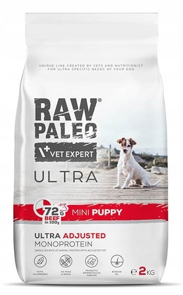 Levně VetExpert Raw Paleo Ultra Beef Mini Puppy 2 kg