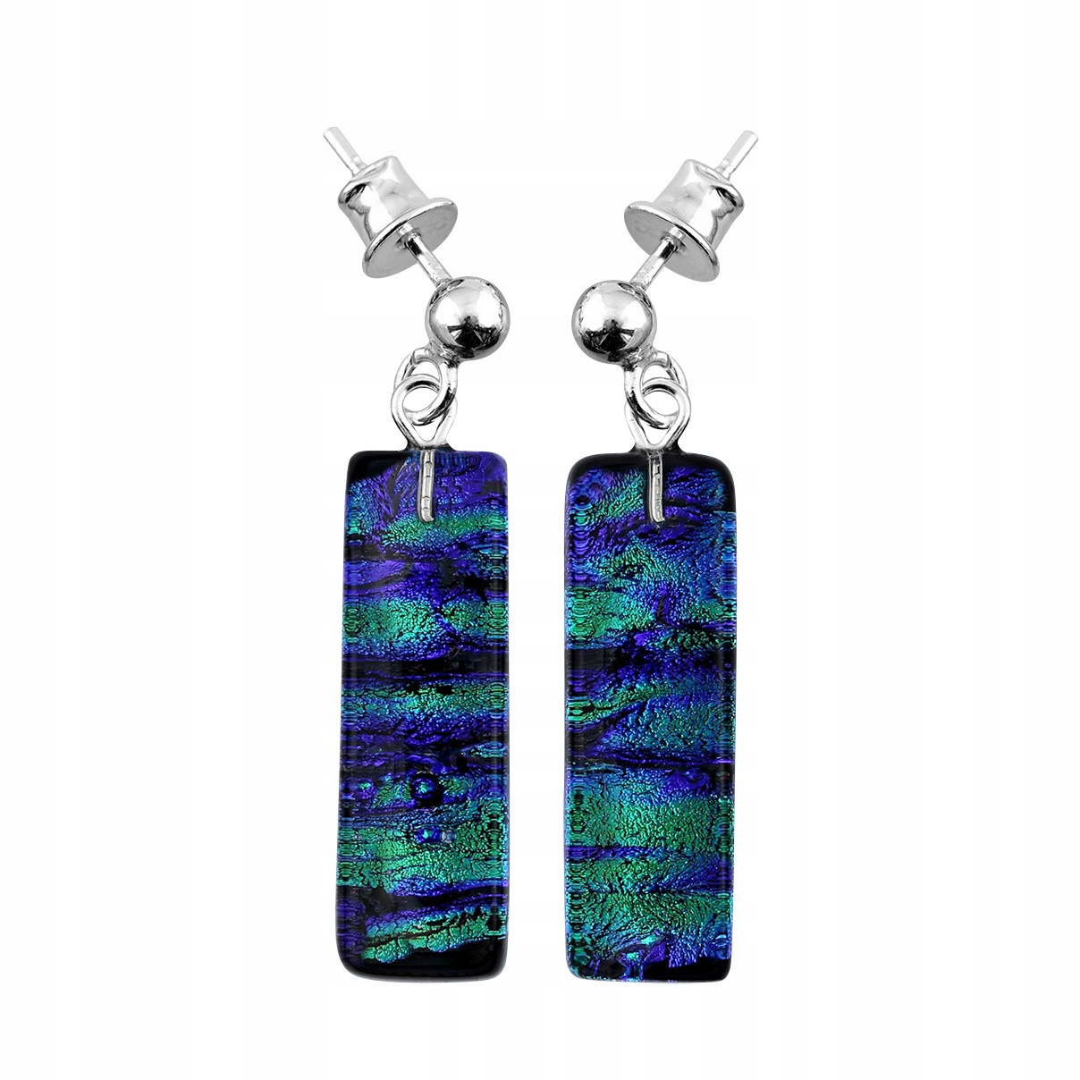 Dámské Náušnice Harf zelené sklo murano