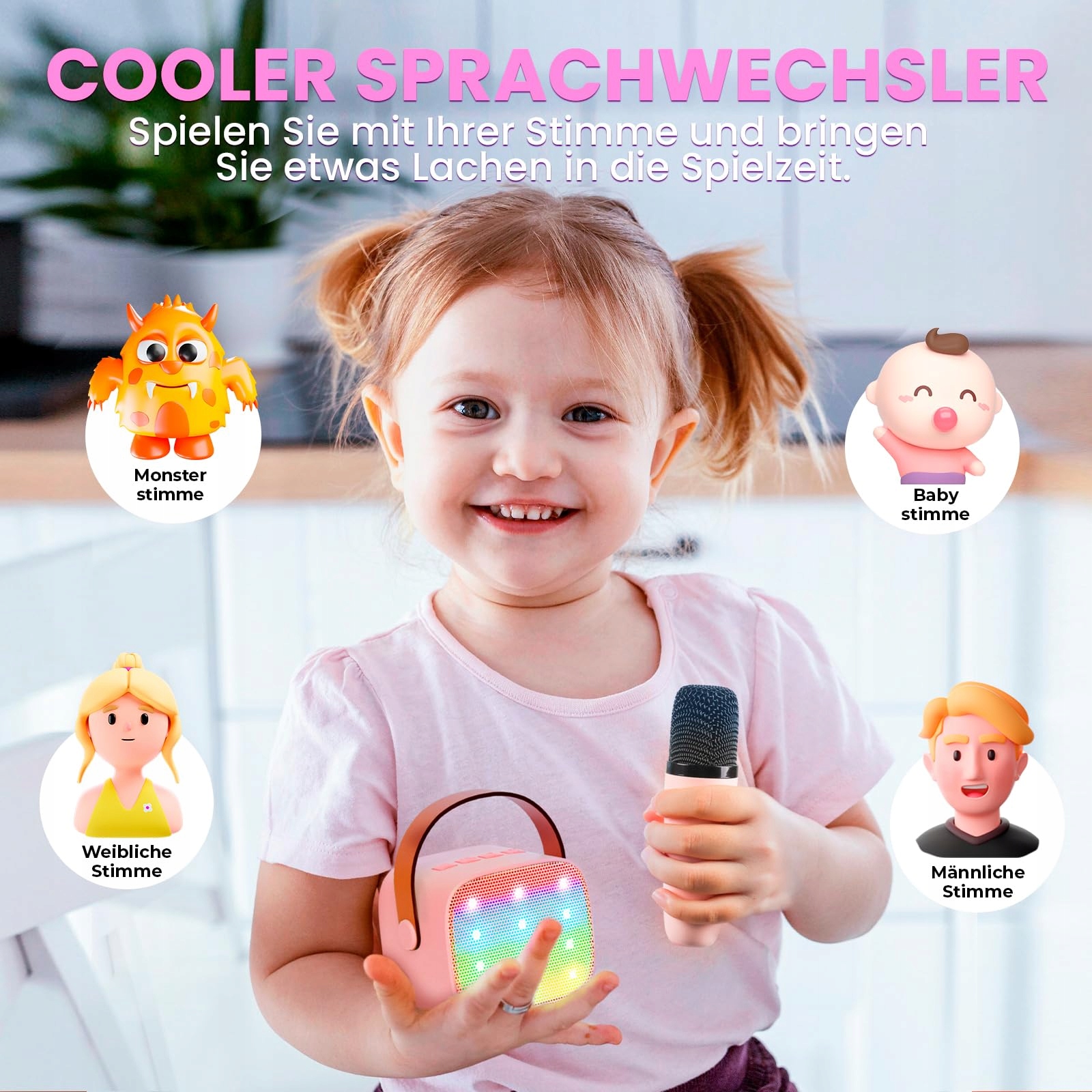 Wowstar Karaoke Zestaw Dla Dzieci Z Mikrofonami Bluetooth Głośnik — miniatura 6