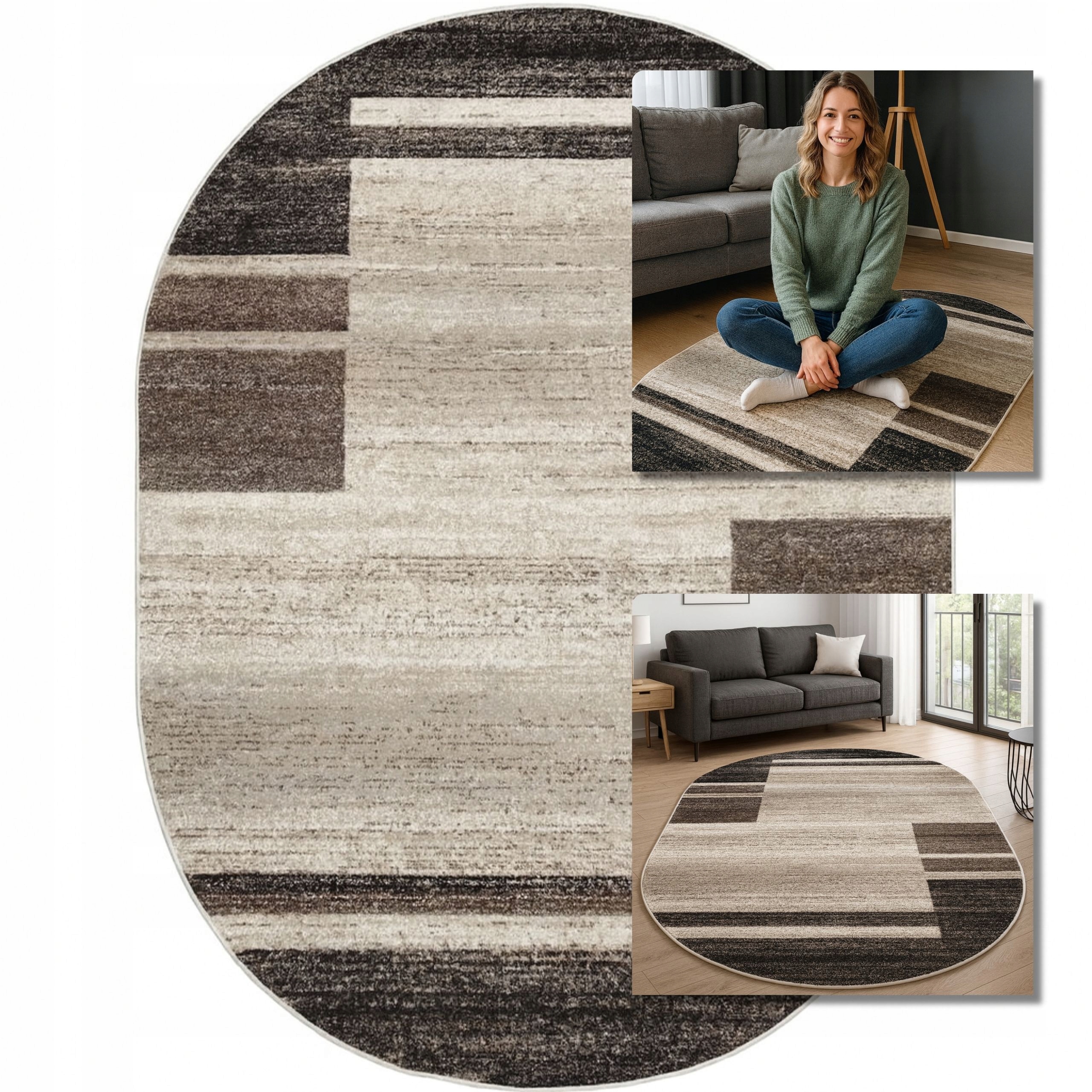 Koberec Oválný Moderní Módní Béžový Koberec Do Obývacího Pokoje Adventure 160x230