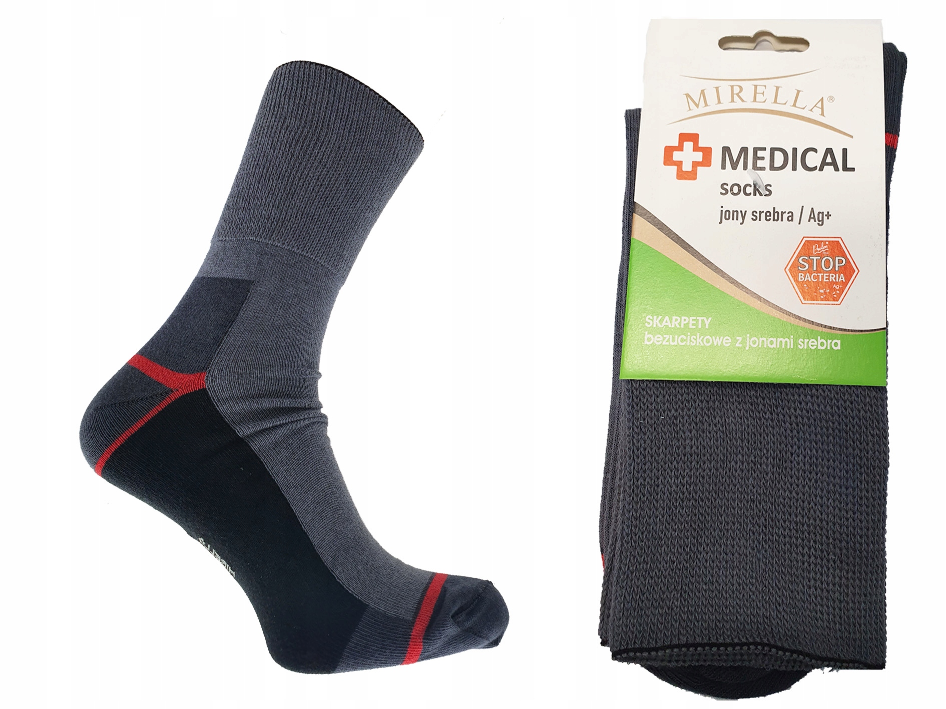 

Skarpety męskie Medical jony srebra 47-49 Stalowy