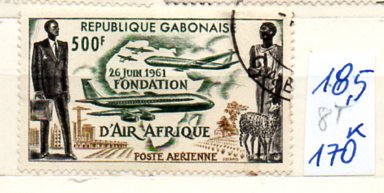 Gabon 8 T , nr 170 , komplet