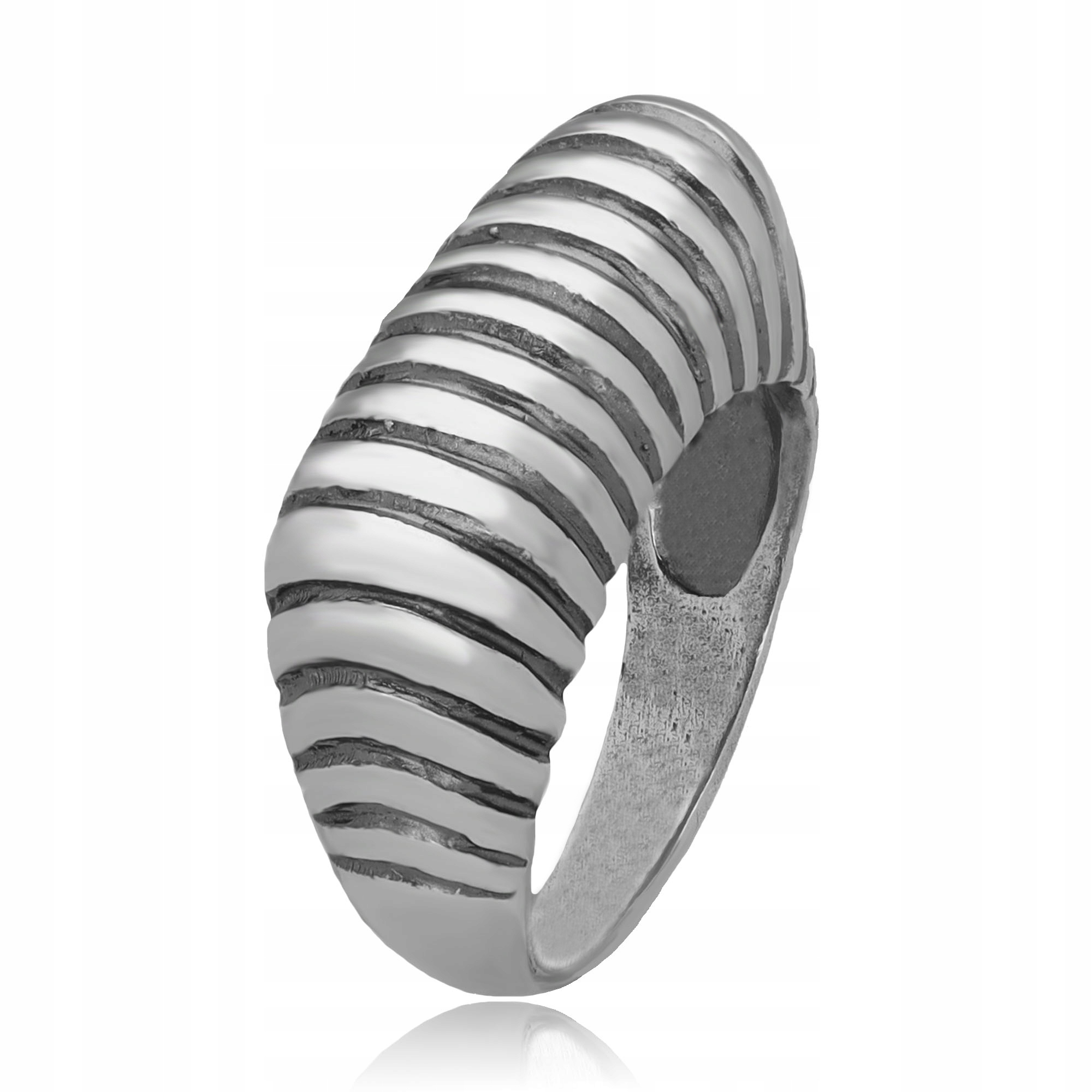 Stříbrný Prstýnek Oxidovaný Velký Efektní vel.22 Stříbro 925