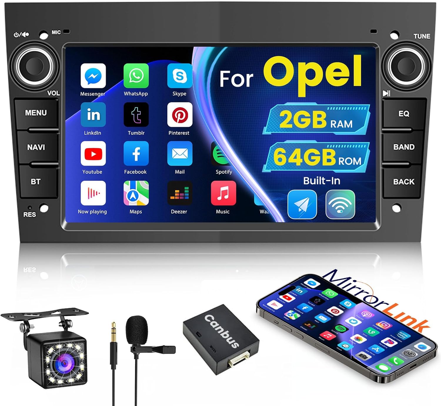 Hikity Autorádio s Androidem a navigací Opel 7 palců