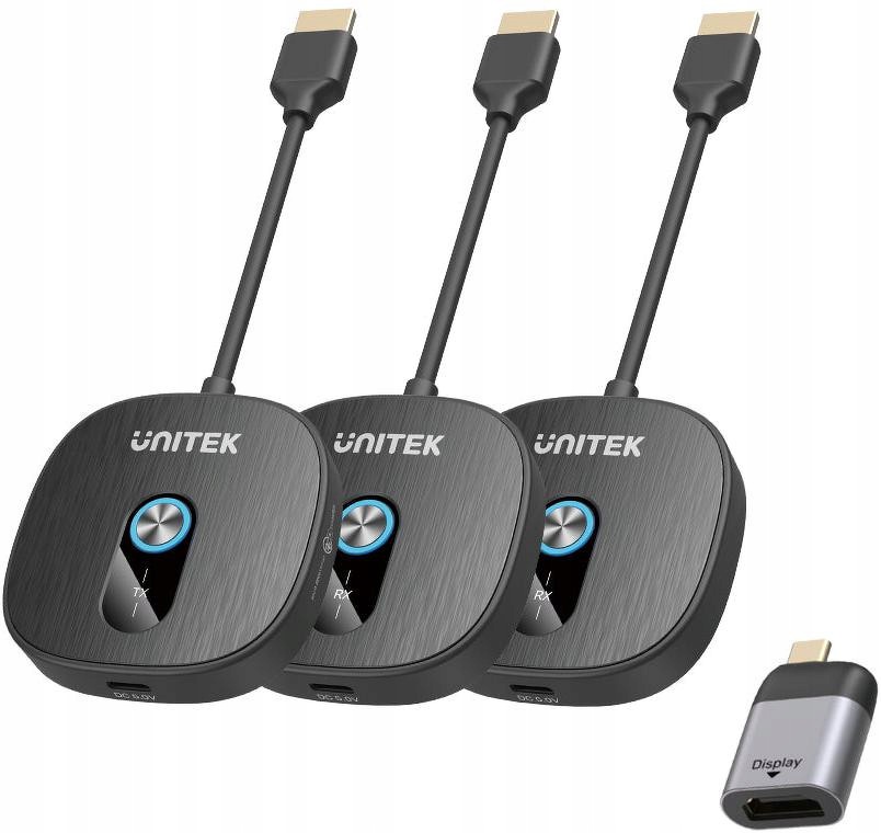 Unitek Bezdrátový vysílač Hdmi 1080p, 1 vysílač 2 přijímače