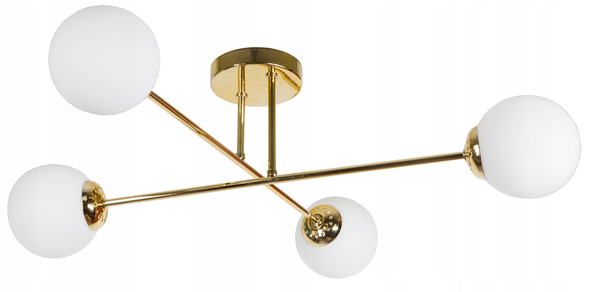 LAMPA WISZĄCA SUFITOWA ŻYRANDOL ZŁOTA KULE LED Liczba punktów światła 4
