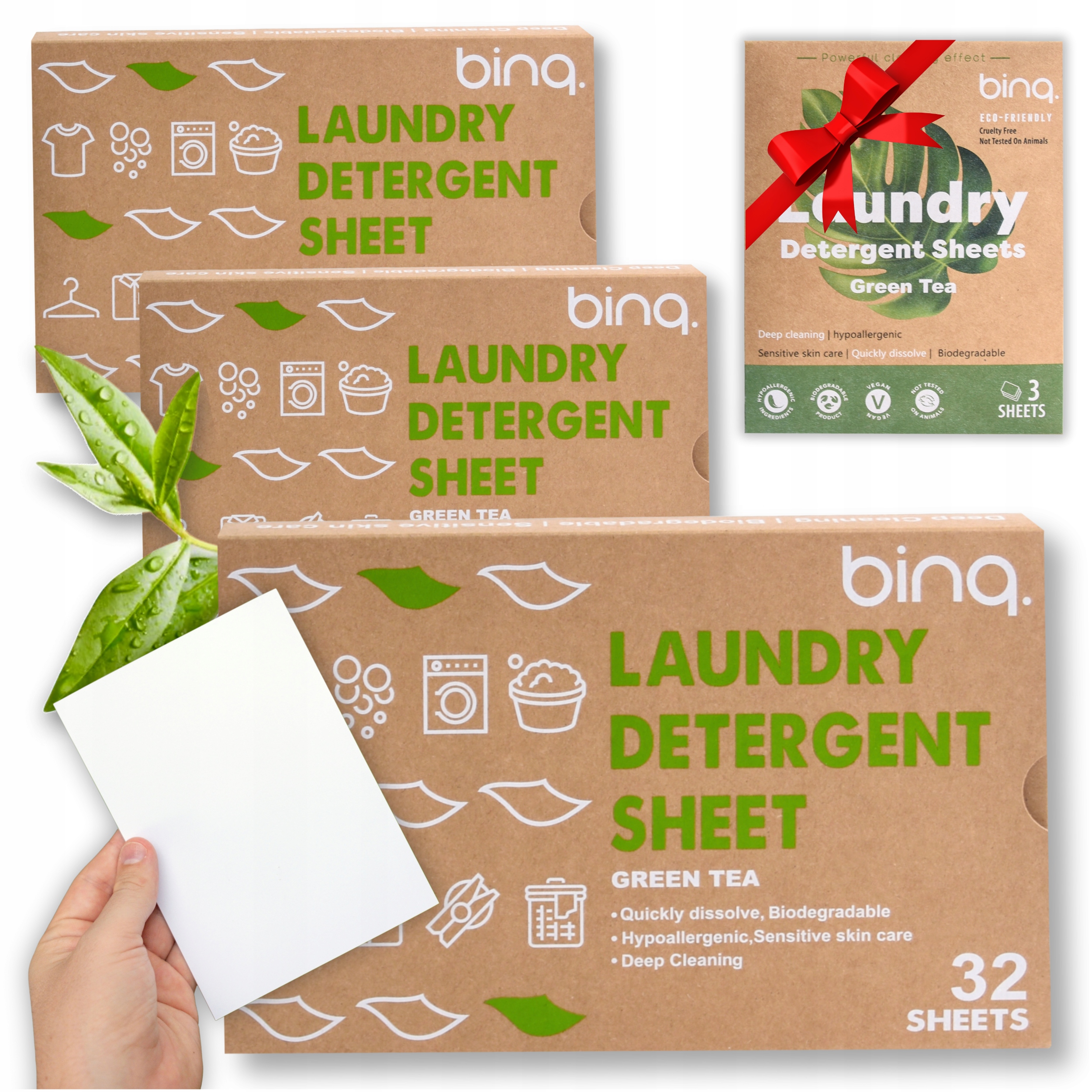 Levně Prací lístky 96 praní Hypoalergenní Bio Ekologické 3 Bonus Praní